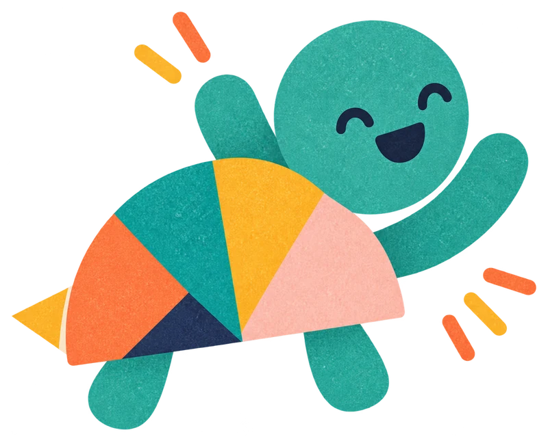 Doodle Turtle cheering
