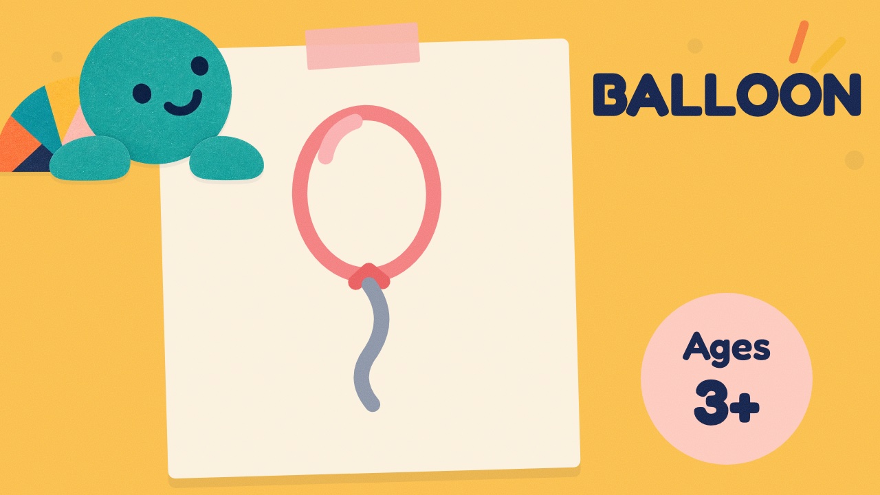 How to draw a balloon — slow draw-along video