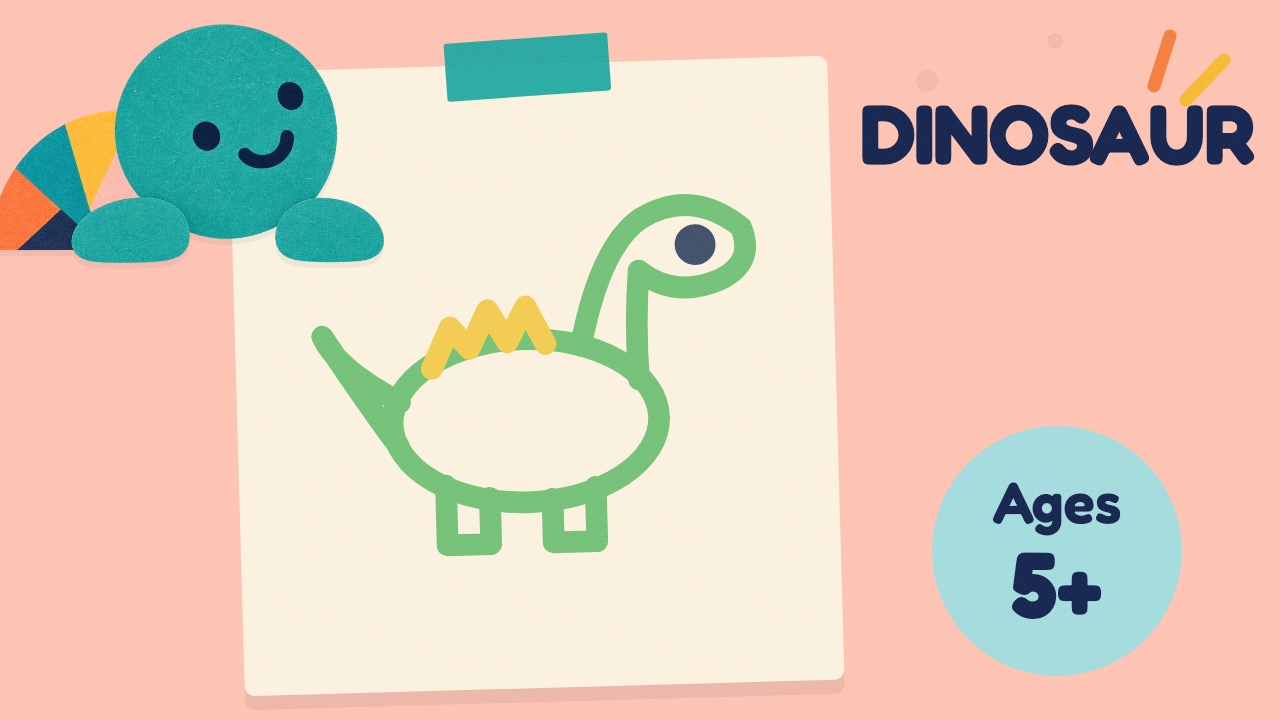 How to draw a dinosaur — slow draw-along video