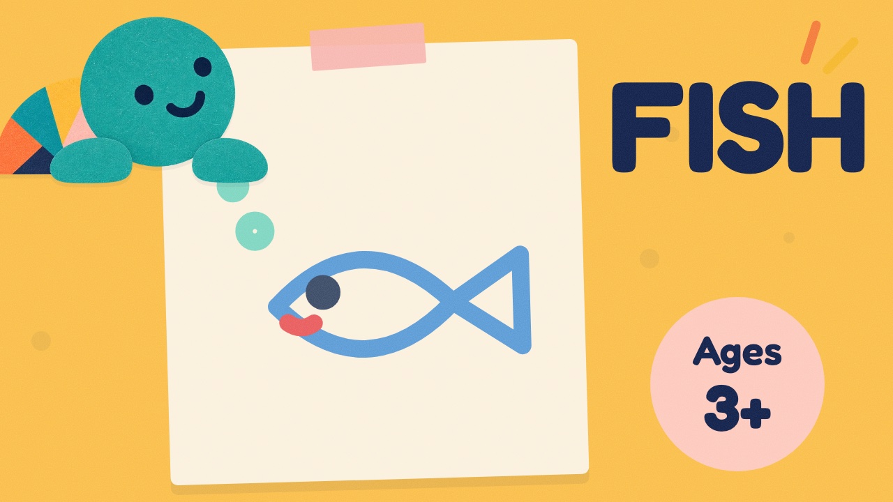 How to draw a fish — slow draw-along video