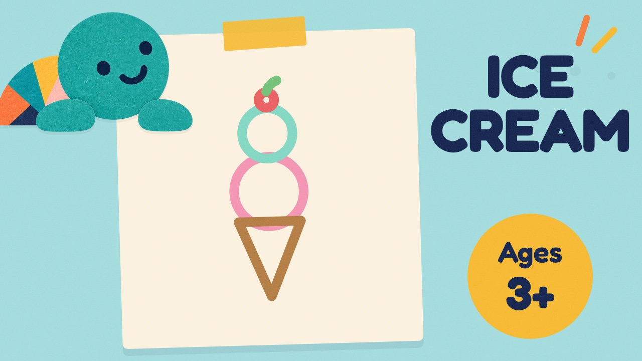 How to draw an ice cream — slow draw-along video