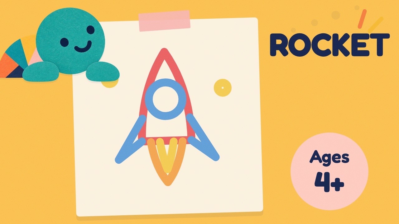 How to draw a rocket — slow draw-along video