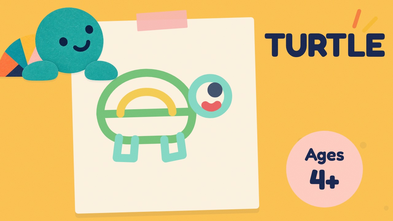 How to draw a turtle — slow draw-along video